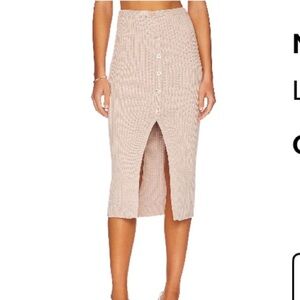 LPA netto midi skirt in pale mauve size medium